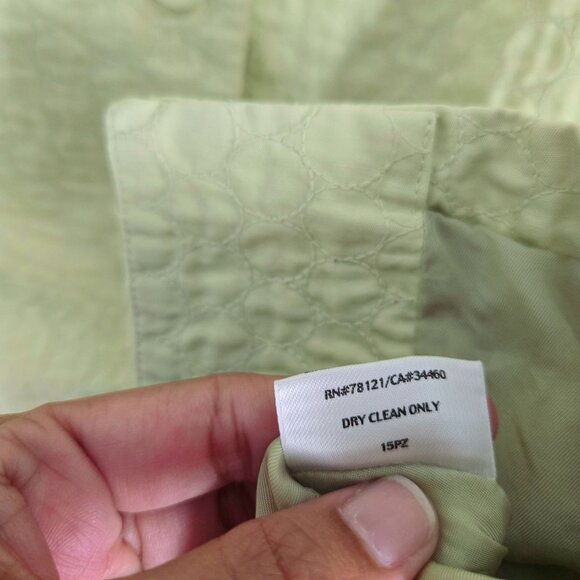 Eileen Fisher Light Green Quilted Button Up Jacket Women's Size PS Petite Small - Picture 10 of 10